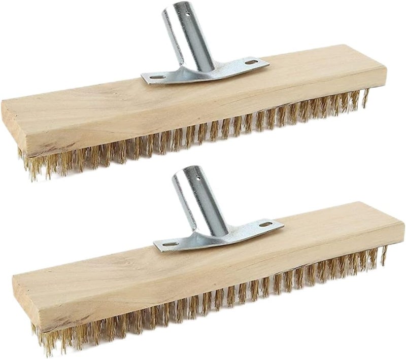 woobles Steel Bristles For Cleaning, 12 Inch Stiff Steel Wire Broom Head, Sweeping Brush, Heavy Duty Outdoor Yard Brush Steel Bristles for Cleaning, Floor Scrubbing Brush - Image 1